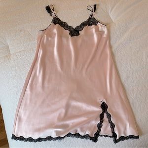 Victoria’s Secret Pink/Black Babydoll Slip Nightie 2015 Size L